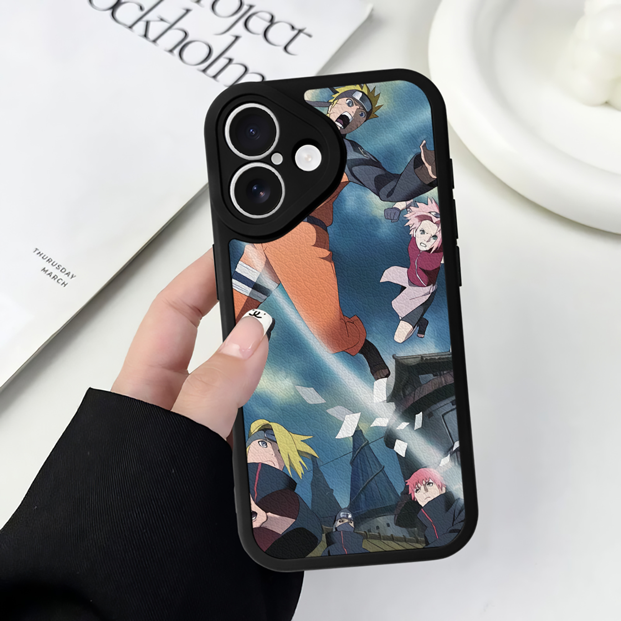 （画像用） NARUTO -ナルト- NARUTO -ナルト- 疾風伝 【iPhone 16シリーズ対応】シリコンスマホケース（レザー調） 材質：シリコン